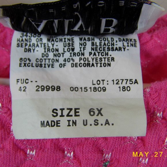 Ally B. Short Sleeve Size 6X Kids Girls Pink Shirt - Picture 5 of 6